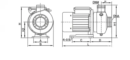 FDWK100 to FDWK400 overall dimension engineering drawing
